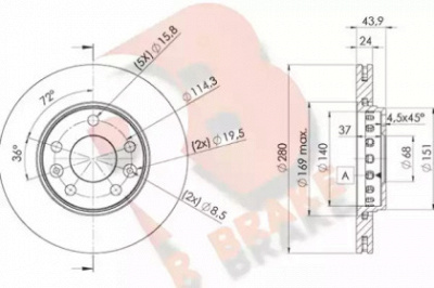 R BRAKE 78rbd24022 -  Тормозной диск